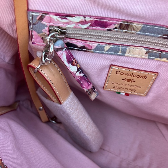 NWOT Cavalcanti Floral  Multi Leather Shoulder Bag, Tote Made In Italy - Picture 10 of 13